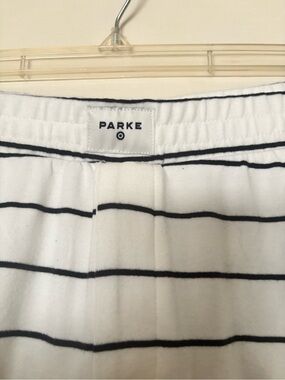 ParkeXTarget White Pants with Black Stripes